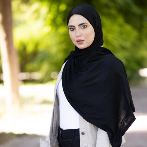 Jersey hijab - Onyx Noir