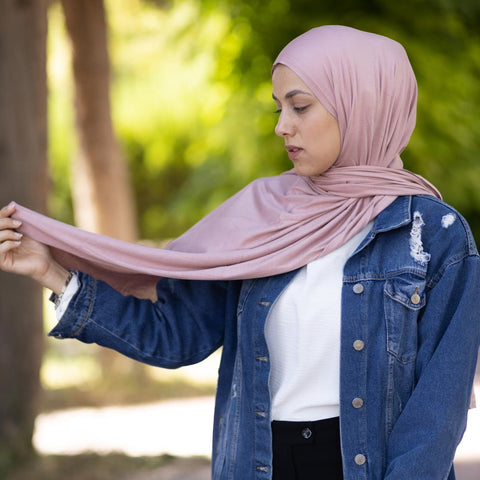 Jersey hijab - Powder Pink