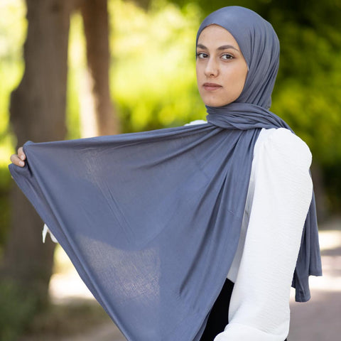 Jersey hijab - Titanium Blue