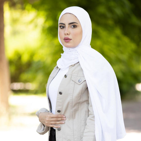 Jersey hijab - Snowflake White
