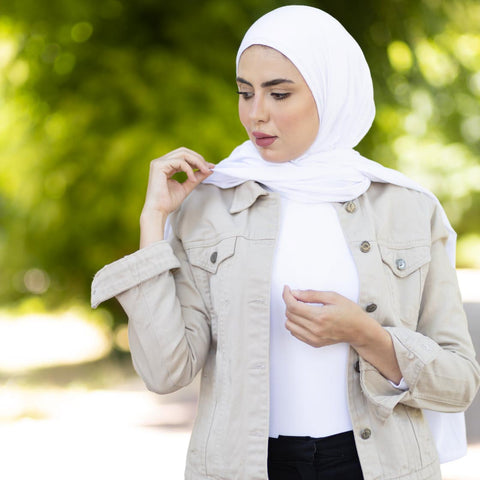 Jersey hijab - Snowflake White